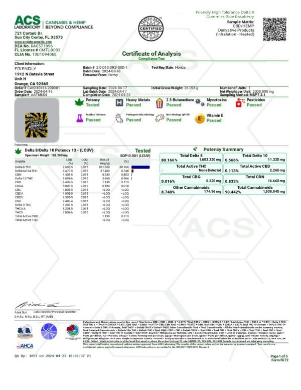 Friendly High Tolerance Delta 9 Gummies - Blue Raspberry (40mg) - Image 2