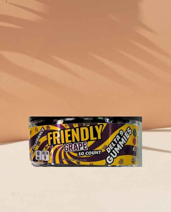 Friendly Delta 9 Gummies - Grape (40mg, 10 Count)