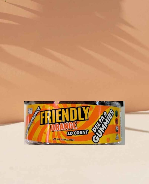 Friendly Delta 9 Gummies - Orange 40mg, 10 Count