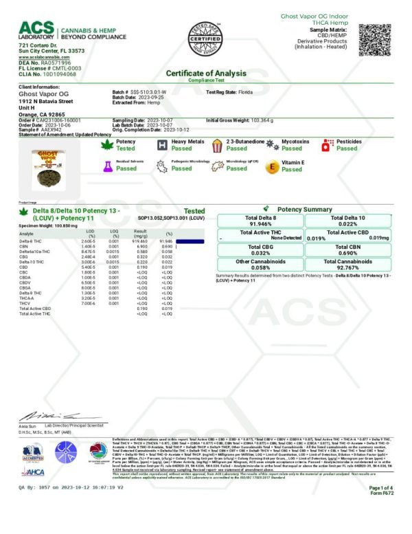Ghost Vapor OG Indoor THCA Hemp Flower – Premium Relaxation & Flavor - Image 2
