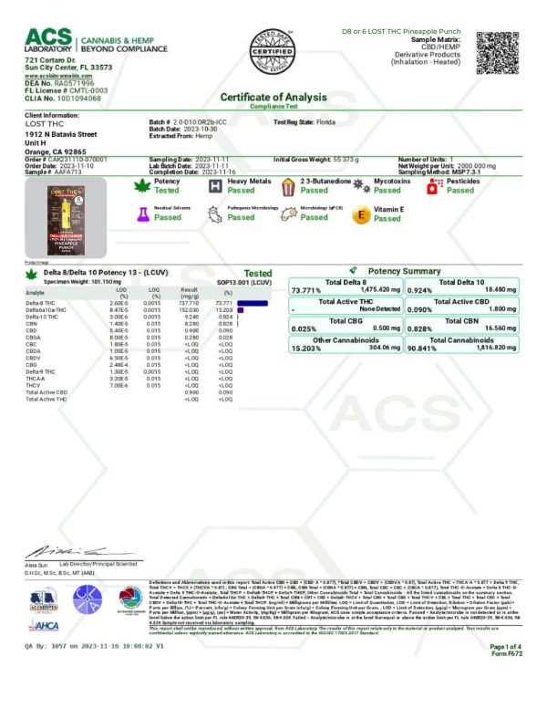 LOST THC - Pineapple Punch Sativa - Image 2