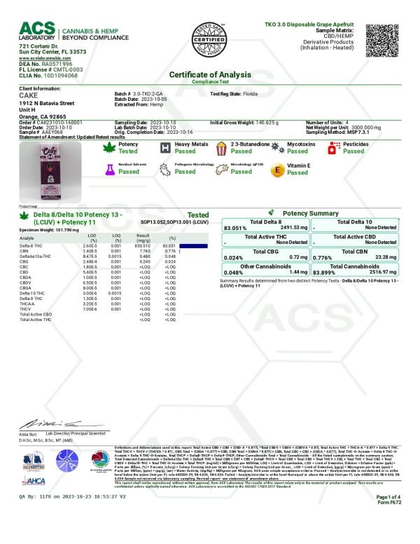 Cake 3.0 - Grape Apefruit Sativa - Image 2