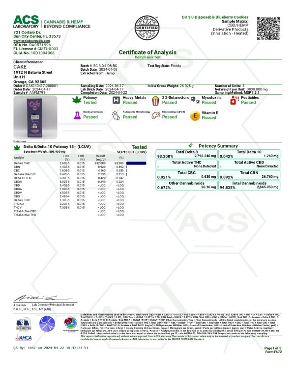 Cake 3.0 - Blueberry Cookies Indica - Image 2