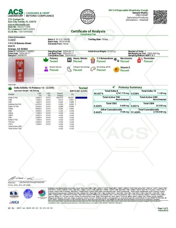 Cake 3.0 - Strawberry Cough Sativa - Image 2