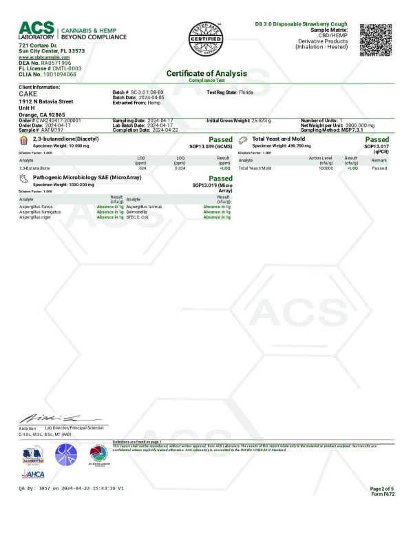 Cake 3.0 - Strawberry Cough Sativa - Image 3