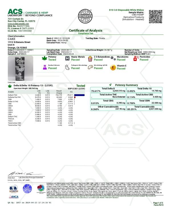 Cake 3.0 - White Widow Sativa - Image 2